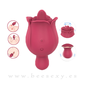 ROSA CON LENGUA VIBRADORA Y TALLO VIBRADOR UNISEX