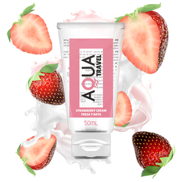 LUBRICANTE BASE AGUA SABOR FRESA Y NATA 50ML