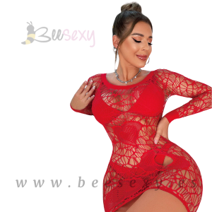 VESTIDO CUERPO DE RED ROJO TALLA L-XXL