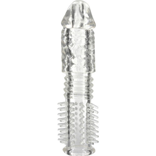 FUNDA PAR EL PENE SILICONA TEXTURIZADA TRANSPARENTE