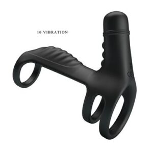 FUNDA PARA EL PENE CON VIBRACIÓN NEGRO POWER