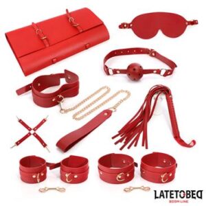 KIT BONDAGE ROJO + BOLSA 7 PIEZAS