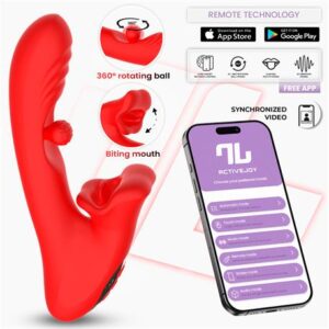 FRANKY VIBRADOR CON BITING Y BOLA ROTATIVA + APP